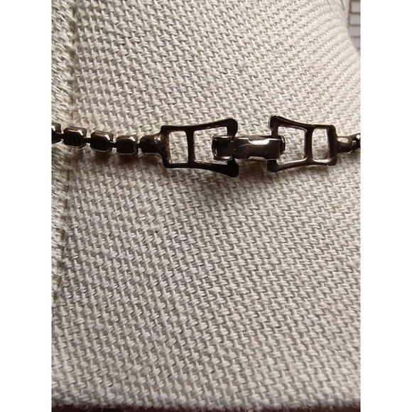 Vintage Sapphire Blue Clear Rhinestone Paste Choker Necklace Statement Cocktail - Picture 7 of 15